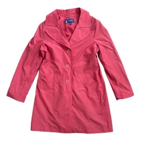 London Fog The Tower Collection Pink Coat Jacket Trench Womens Size Large - Picture 1 of 7