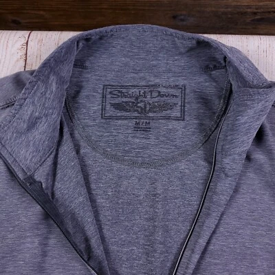 Pullover recto gris 1/4 cremallera manga larga de golf talla M logotipo de club de golf Foto 1 de 4