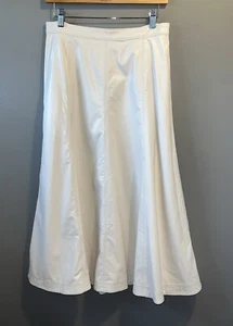 Ann Taylor Kunstleder Rock Größe 4 A-Linie lang Maxi elfenbein - Bild 1 von 9