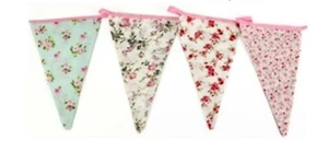 Floral Bunting. Triangle Shape Floral Designs Decoration, 3.15m - Picture 1 of 3