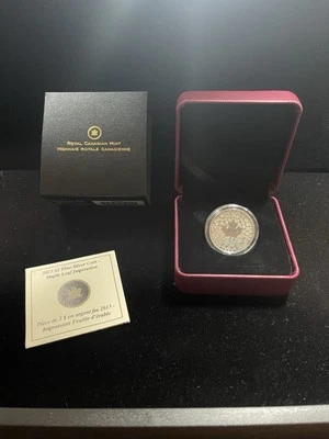 2013 Canada $ 3 Maple Leaf Impression 1/4 Oz Silver Coin .9999 Proof w Box & COA - Image 1 of 3