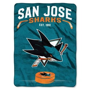 Manta de felpa súper suave San Jose Sharks NHL Royal 60"x 80" - Imagen 1 de 8