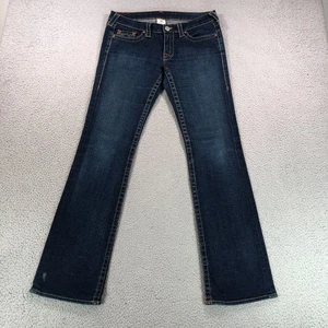 Vintage True Religion Jeans Womens 31 Blue Johnny Y2K Bootcut Pocket USA Made - Picture 1 of 19