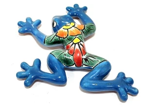 Mexico Talavera Blue FROGS Pottery Patio Hand Painted - Picture 1 of 4