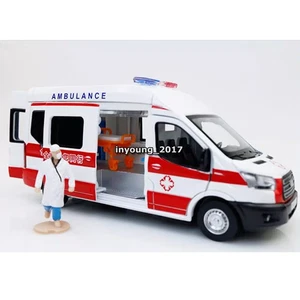 1:35 Ford Transit Model Car Ambulance Diecast Toy Vehicle Toys for Kids Boys - Picture 1 of 10