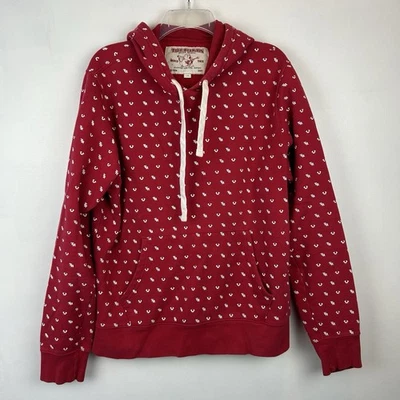 Sudadera con Capucha True Religion Hombre Talla Grande Monograma Logo Estampado Completo Roja Foto 1 de 4