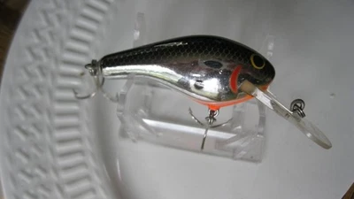 Vintage EX Wood Bagley Lure "Kill'R B2" black on chrome - Image 1 of 4