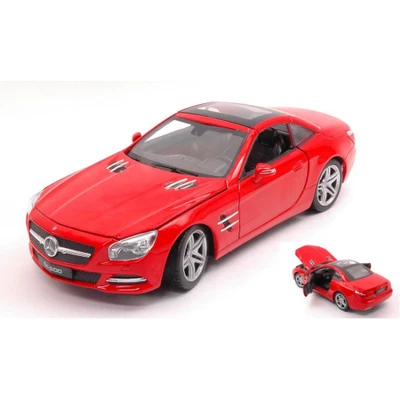 MERCEDES SL500 2012 HARD TOP RED 1:24 Welly Auto Stradali Modellino Nuovo - Immagine 1 di 4
