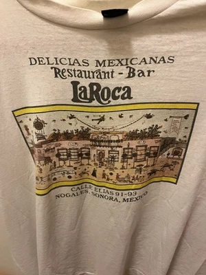 Camiseta Blanca Restaurante La Roca Vintage Años 80 Nogales, México Talla XL Foto 1 de 4