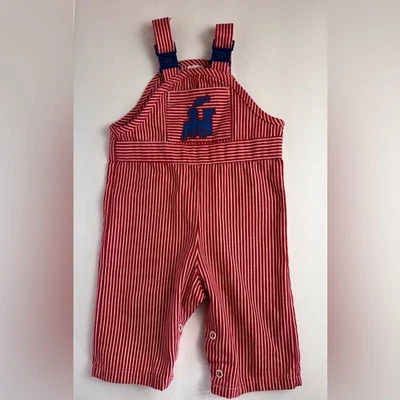 Mono conductor babero saltador tren ferrocarril rayas infantil vintage Sears S Foto 1 de 4