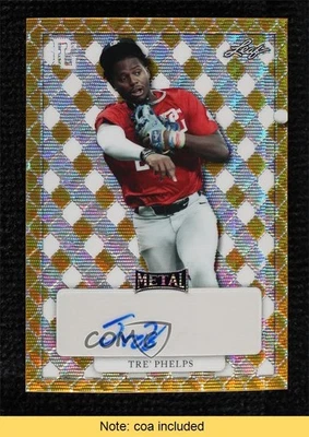 2022 Leaf Perfect Game National Showcase Metal 1/1 Tre Phelps Tre’ Auto 0j81 - Image 1 of 3