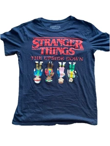 Stranger Things Shirt Youth Blau The Upside Down Pixel Kurzarm; Größe XL - Bild 1 von 3