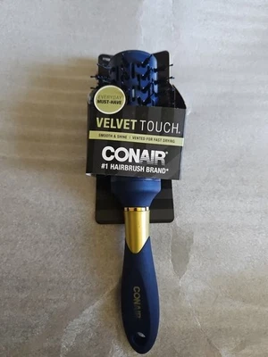 Conair Velvet Touch Vent Hair Brush Blue Handle New - Image 1 of 4