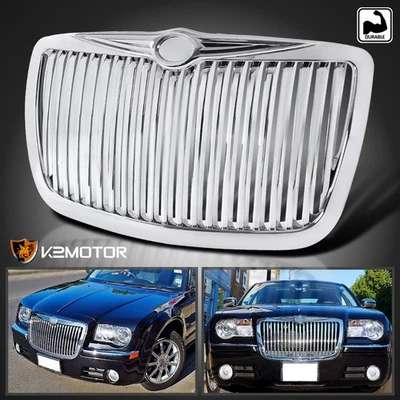 Fits 2005-2010 Chrysler 300 300C Chrome Vertical Front Bumper Hood Grille Grill Foto 1 de 4