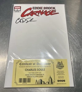 EDDIE BROCK CARNAGE #1 (9.8) SIGNED BY CHRIS SOULE WITH COA/BLANK SKETCH COVER  - Picture 1 of 1
