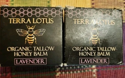 PACK de 2 bálsamo de sebo orgánico Terra Lotus con miel cruda - 2 oz EA - lavanda Foto 1 de 4