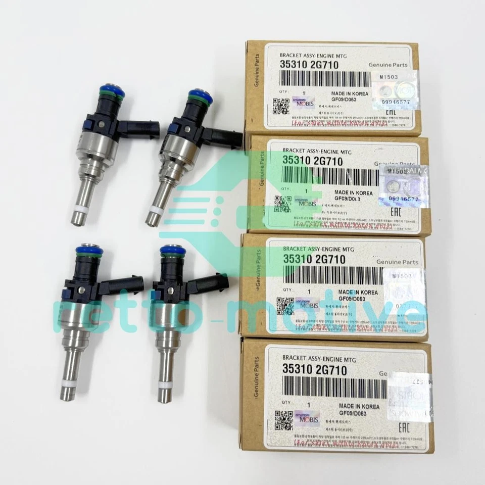 Set of 4 OEM For 2013-2015 Hyundai Santa Fe Fuel Injectors 35310-2G710 Foto 1 de 4