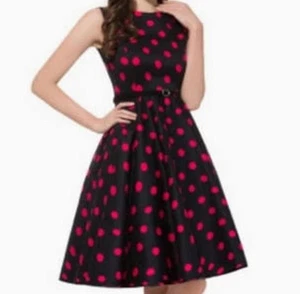NWT Grace Karin Polka Dot Rockabilly Retro Dress Boatneck M - Picture 1 of 9