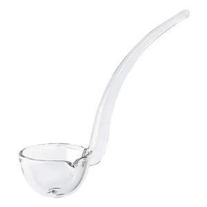 Cucharón pequeño de salsa de vidrio de 6", calidad de patrimonio artesanal soplado a boca sin plomo Cr... - Imagen 1 de 9