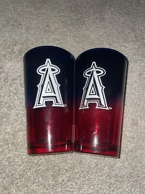 MLB Anaheim LA Angels Boelter Brands Ombre Glasses Cups Licensed Glassware (2) - Image 1 of 4