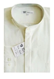 Mens' mandarin collar ( banded collar) dress shirt  Fotino Landi/TDC SG01 - Picture 1 of 28