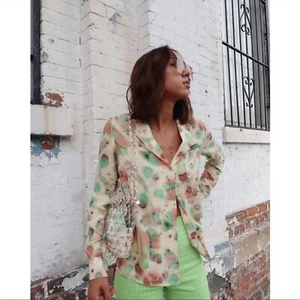 Wilfred Free Top Womens XXS Briona Watercolor Tie Dye Button Down Long Sleeve - Picture 1 of 16