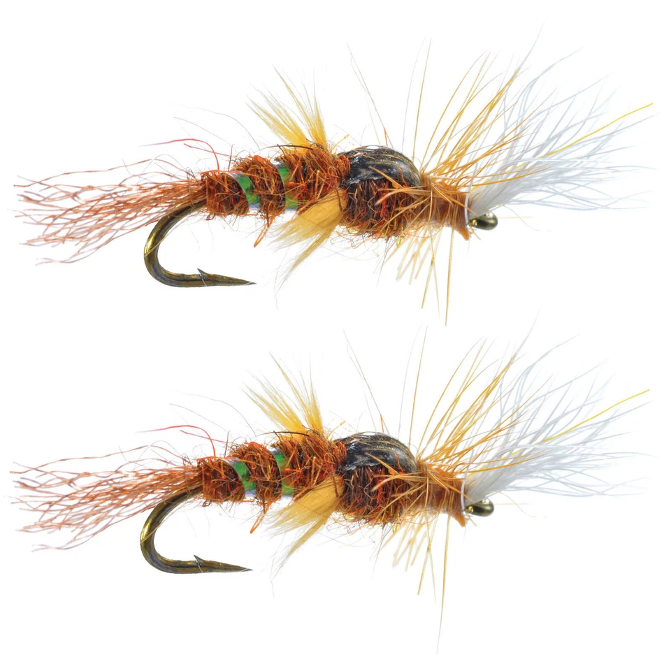 Umpqua Poxyback PMD Mercer paquete de 2 moscas de pesca con mosca ninfa Foto 1 de 2