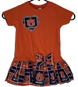 Rabbit Skins Dress Girls Size 2 Auburn University Orange Blue Football Tigers