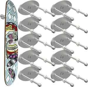 10 Pcs Aluminum Skateboard Wall Mount - Skateboard Hangers for Horizontal - Picture 1 of 12