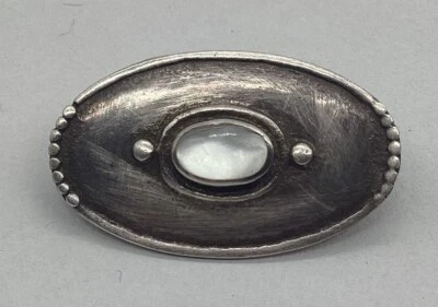 Piccolo Spilla 925er Argento Sterling Stile Liberty Madreperla Vintage Antico - Immagine 1 di 4