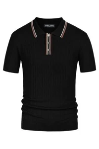 PJ Paul Jones Knitted Polo Shirts Short Sleeve Textured Pullover Golf Polo NWT - Picture 1 of 8