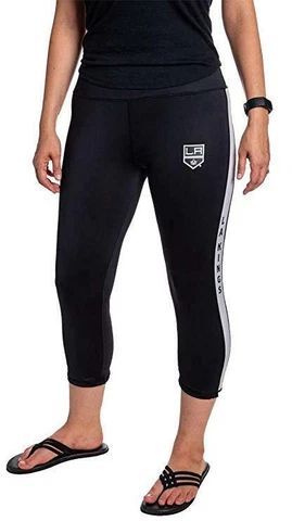 Los Angeles LA Kings Women's NHL Capri Leggings Fitness Workout Pants Cover