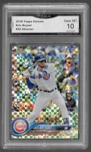 2018 Topps Chrome Kris Bryant X-Fractor GMA Graded 10 Gem Mint #50 Chicago Cubs - Picture 1 of 2