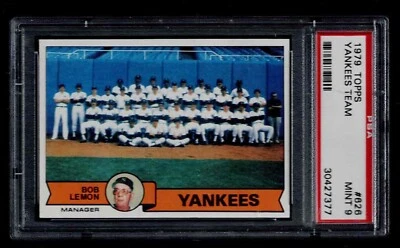 Lista de verificación del equipo de los Yankees de Nueva York Topps #626 1979 PSA como nuevo 9 Foto 1 de 2