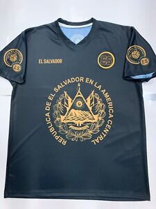 El Salvador New Black Gold 3rd Soccer Jersey Size Men’s  XXL (2X) Only