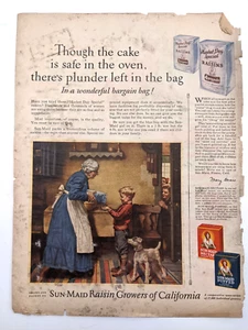 Sun-Maid Raisins AND CALUMET Baking Powder 1900s Antique Print Advertisment Ads - Picture 1 of 6