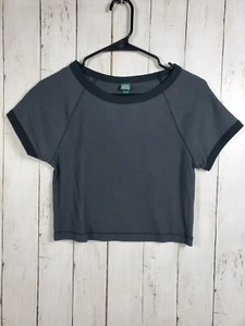 Wild Fable Women's Junior's Sz M  Crop Top Fitted Tee Shirt Black New With Tags - Picture 1 of 8