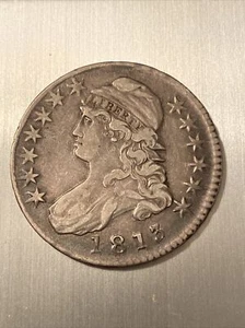 1813 Capped Bust Half-Dollar - rare US 50-cent coin - Picture 1 of 2