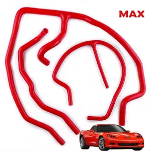 Kit de tubo de manguera auxiliar de silicona rojo para Chevrolet C6 Corvette/Z06 2009-2014 - Imagen 1 de 9