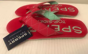 SPERRY Top-Sider Topsail 3 Pink Mint Womens Flip Flop Sandal Size 6 M New Tags  - Picture 1 of 12