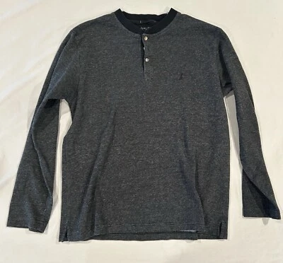 Camisa Nautica Para Hombre SleepWear Gris/Negro 100% Algodón Talla M Foto 1 de 4