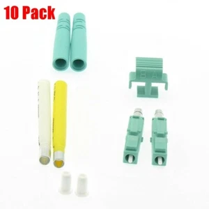 10 Pcs LC UPC Fiber Optic Multimode Duplex Optical Connector 2mm Aqua 10 Pack - Picture 1 of 1