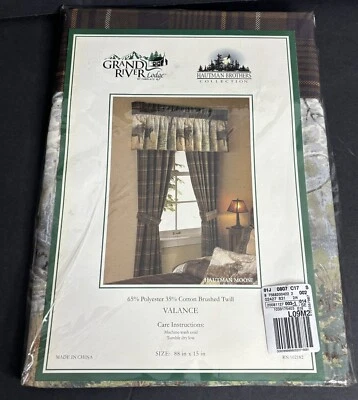 Cabelas Grand River Lodge Valence 88" x 15" Moose Hautman Brothers NUEVO Foto 1 de 4