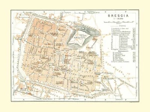 Historic Map - Brescia Italy - Bertarelli 1914 - 30.62 x 23 - Vintage Wall Art - Picture 1 of 20