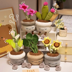 Cute Cartoon Potted Plant Ornament Plush Toy Doll Desktop Flower Doll Girl Gift - Picture 1 of 11