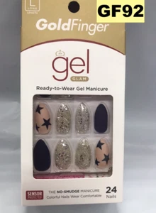 KISS GOLD FINGER GEL GLAM READY TO WEAR GEL MANICURE #GF92 24 UNGHIE - Foto 1 di 3