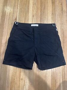 Orlebar Brown OB Classic Swim Trunks Shorts Black Pockets Bulldog Lined Size 31