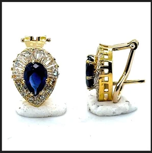 7,10 g 18K 750 Gold Zirkonia Ohrring Clips Gold Earrings Earstuds Woman Stecker - Bild 1 von 21