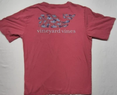 Vineyard Vines girl's pink pocket graphic t-shirt w/whale logo  sz. Lg (16) - Image 1 of 4