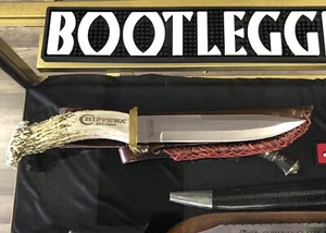 Chippewa Boots 1901 Silver Stag D2 USA Boot Knife W/ Sheath - Picture 1 of 12